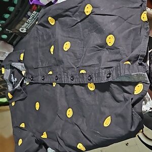 Eighty Eight Men’s Button Up Shirt - Melting Smiley Faces - Size 10/12